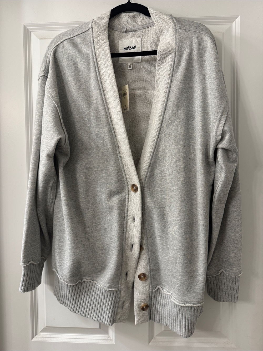 aerie Heather Gray Button-Up Women's Cardigan